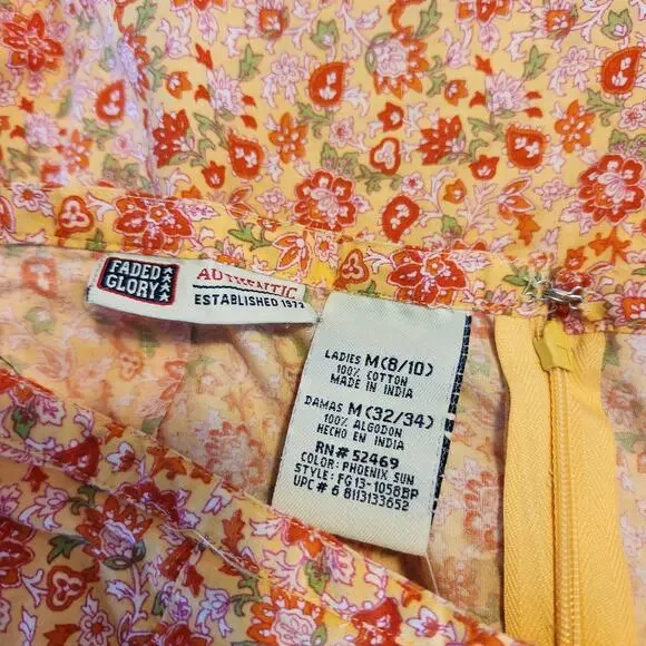 Vintage Faded Glory Floral Paisley Patterned Midi Pencil Skirt M - Picture 8 of 13